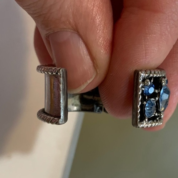 Vintage 40’s 50’s Barclay Jewels of India Blue Gem Silver Tone Ring - Picture 7 of 9